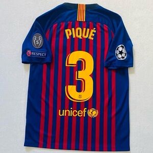 FC Barcelona Pique 2018 19 home Champions League jersey